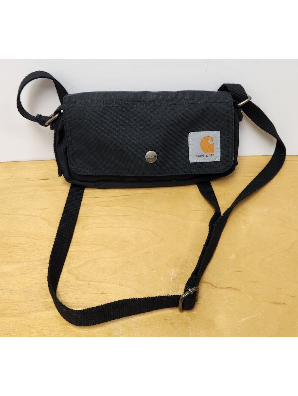 Carhartt Crossbody Horizontal Bag Black Canvas Utility Messenger Pouch Travel